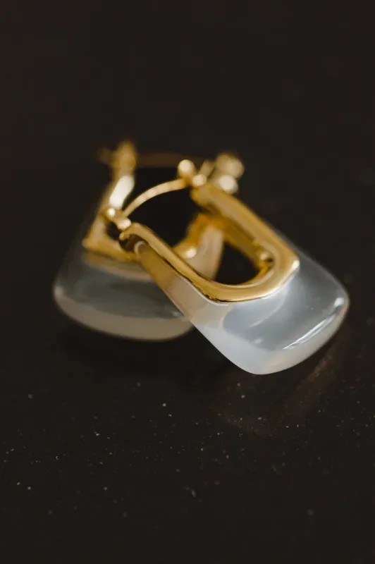 Haisley Hoop Earrings in White - Tarnish Free - FINAL SALE sold by bohme