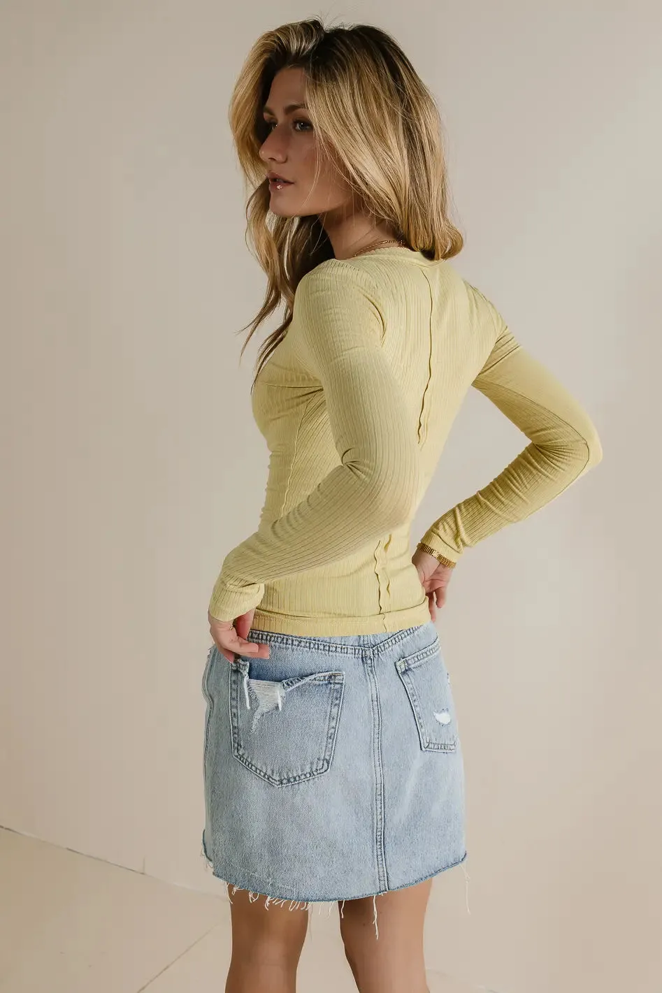 Remi V-Neck Top in Lime - FINAL SALE sold by bohme product image thumbnail 2