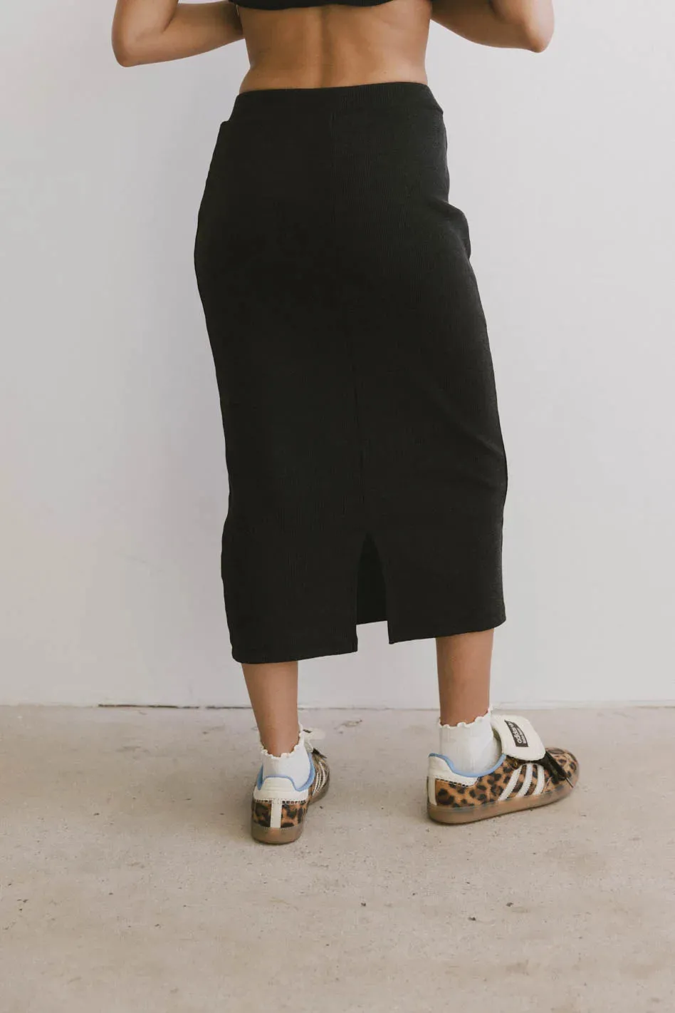 Calais Ribbed Skirt in Black - FINAL SALE sold by bohme product image thumbnail 4