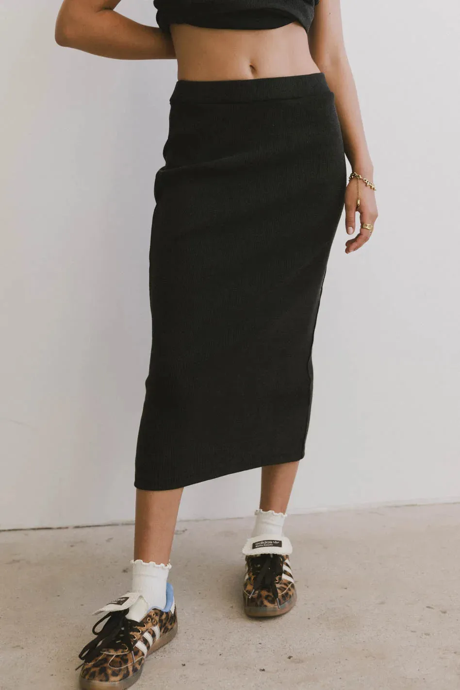 Calais Ribbed Skirt in Black - FINAL SALE sold by bohme product image thumbnail 2