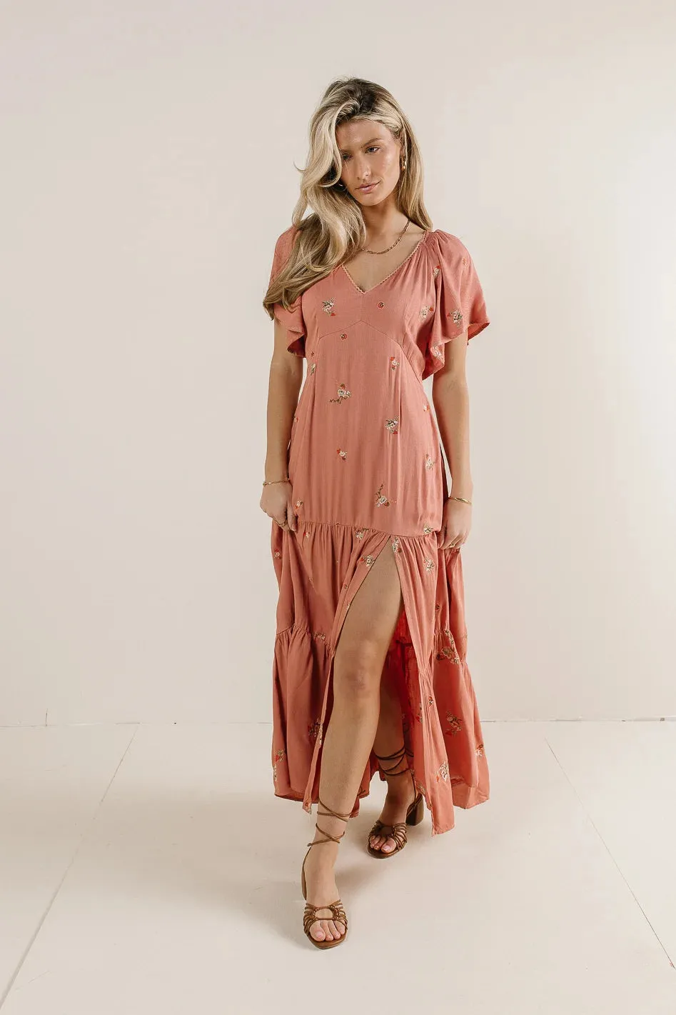 Dimitria Floral Dress in Terracotta - FINAL SALE sold by bohme product image thumbnail 3