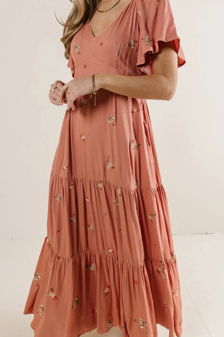 Dimitria Floral Dress in Terracotta - FINAL SALE sold by bohme product image thumbnail 4
