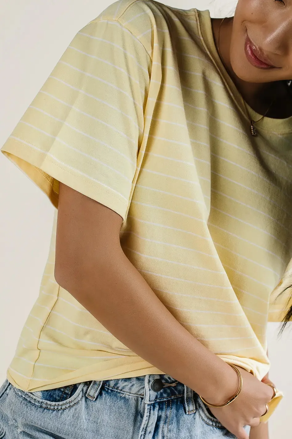 Evie Striped T-Shirt in Yellow - FINAL SALE sold by bohme