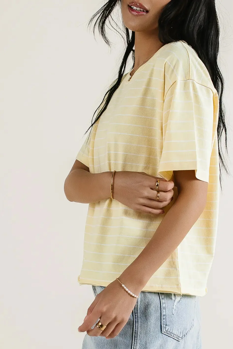 Evie Striped T-Shirt in Yellow - FINAL SALE sold by bohme product image thumbnail 5