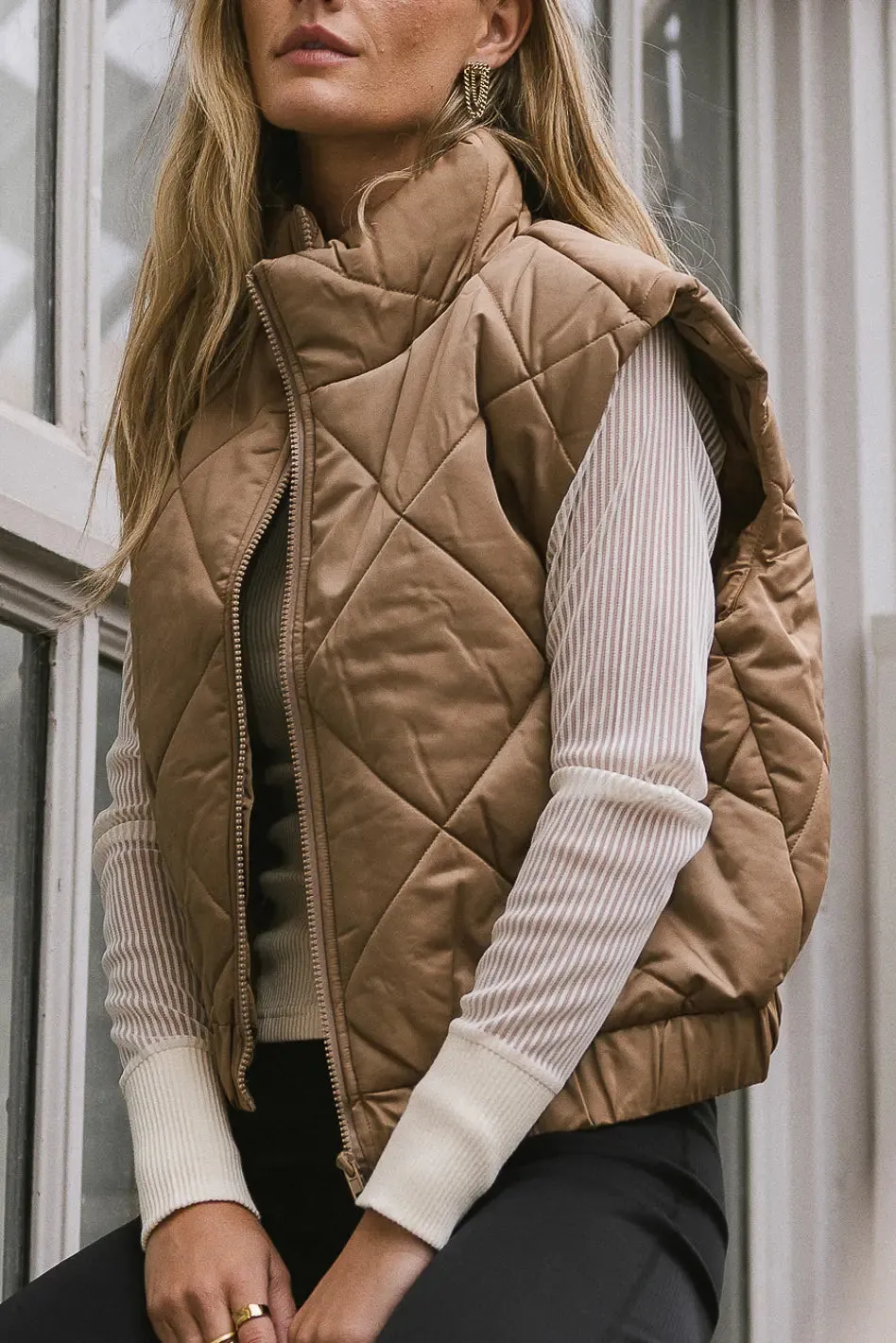 Maeve Puffer Vest in Mocha - FINAL SALE sold by bohme