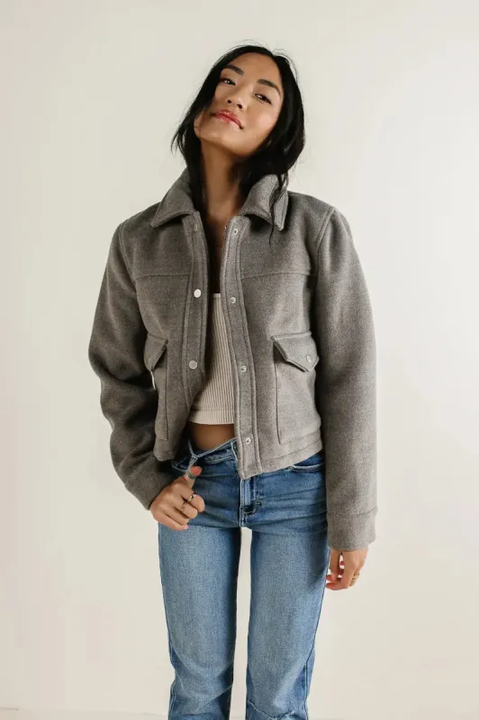 Nina Wool Blend Jacket in Grey sold by bohme