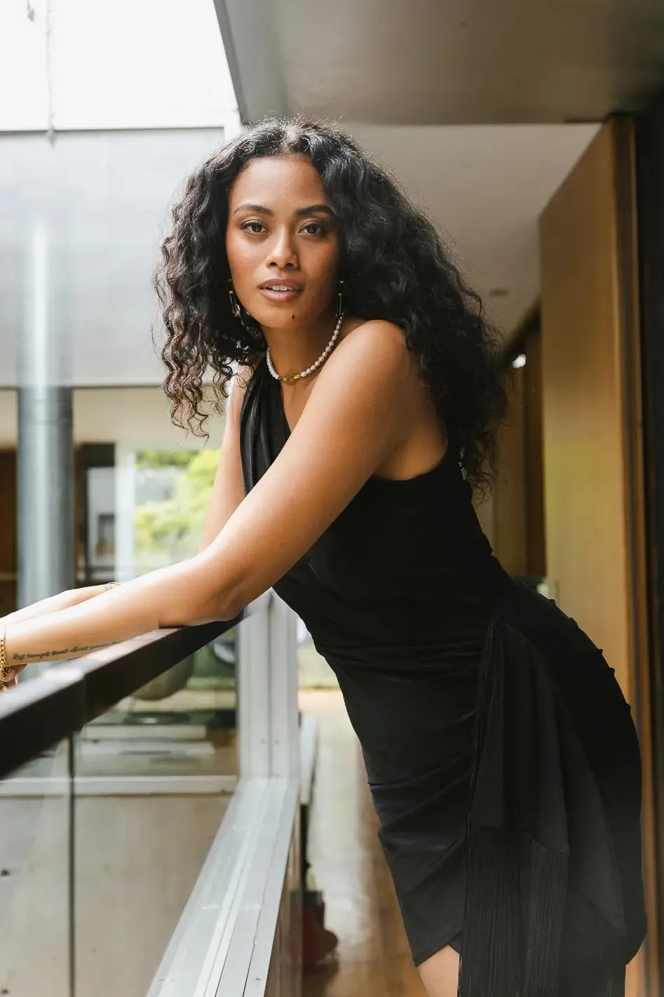 Audria Fringe Mini Dress in Black - FINAL SALE sold by bohme product image thumbnail 5