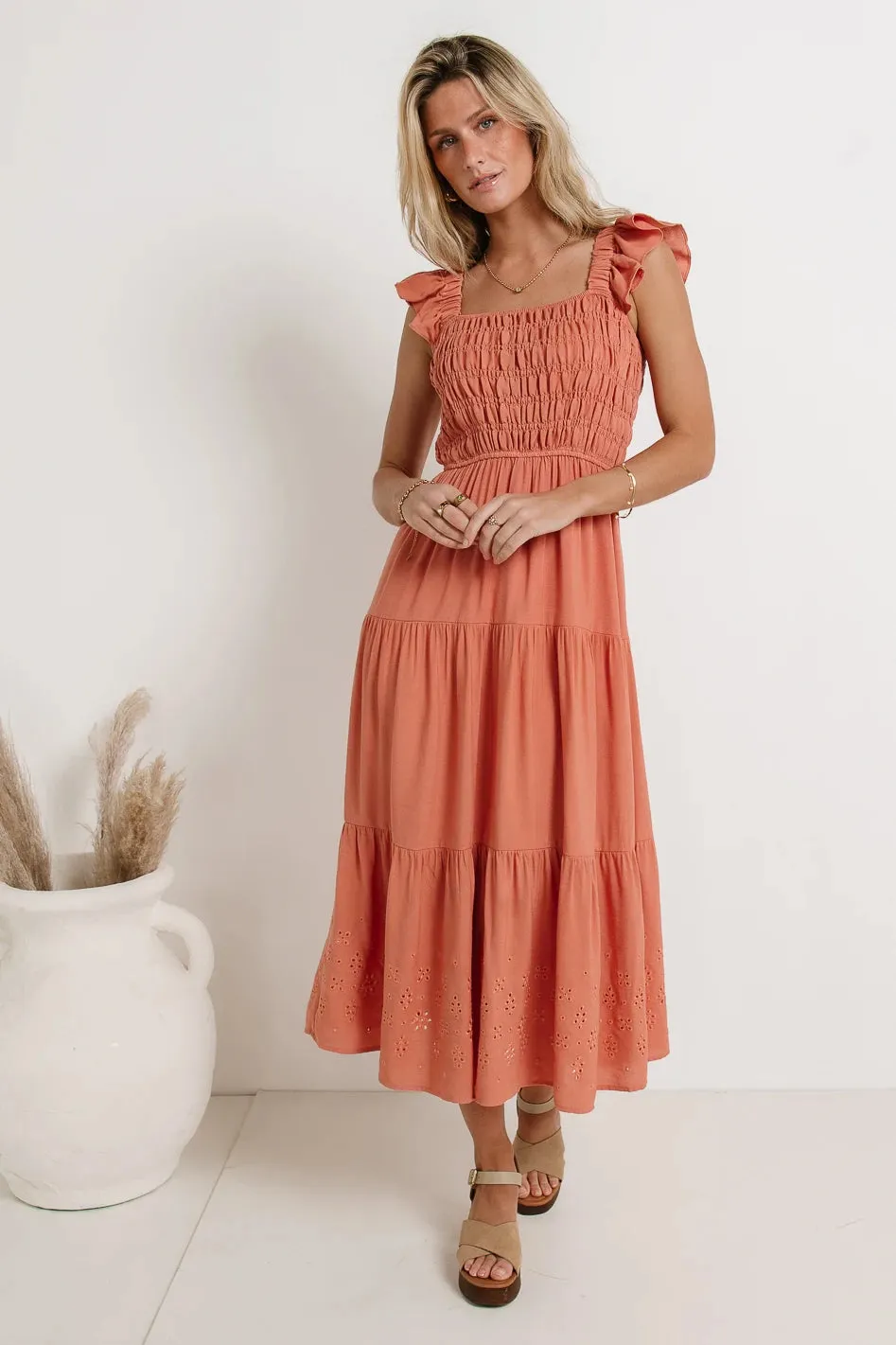 Maxton Midi Dress in Orange sold by bohme product image thumbnail 3