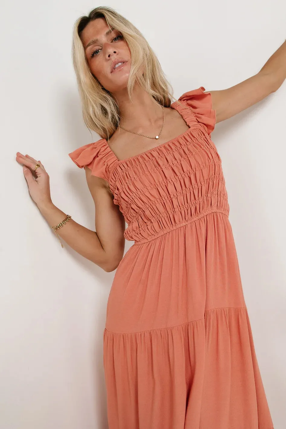 Maxton Midi Dress in Orange sold by bohme product image thumbnail 4
