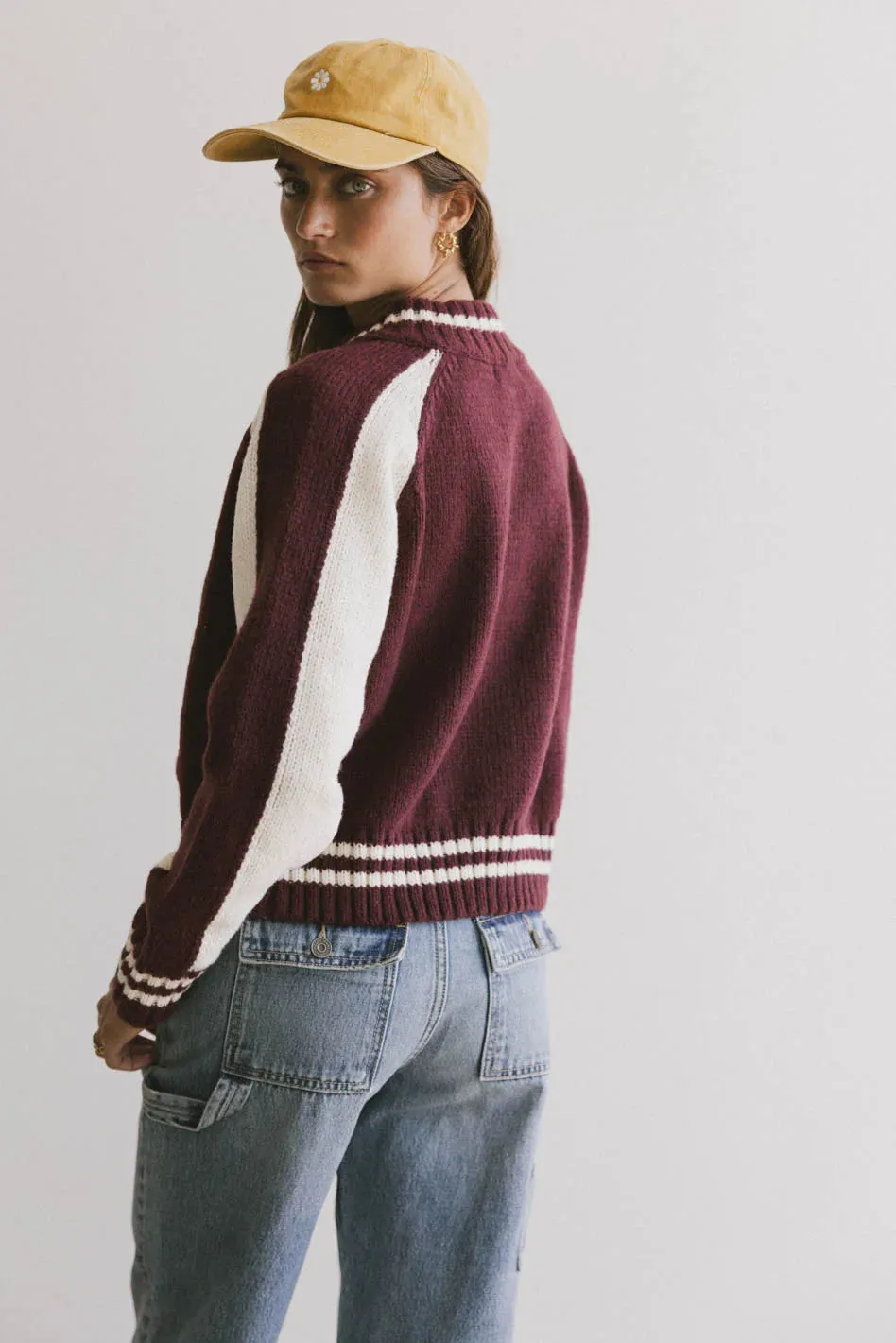 Sebastian Knit Jacket in Burgundy - FINAL SALE sold by bohme product image thumbnail 3