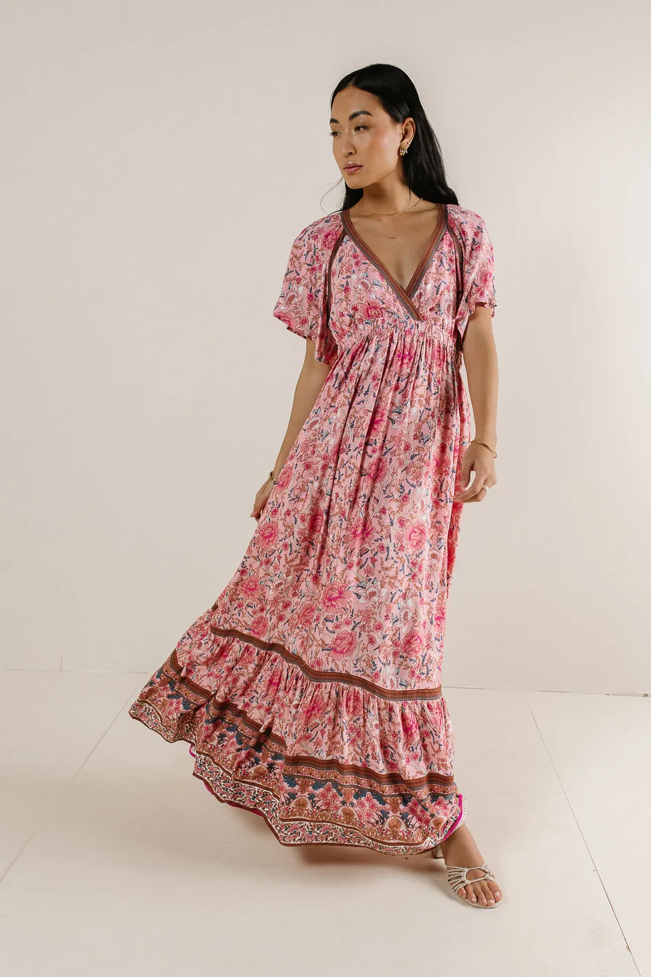 Cary Floral Dress in Pink - FINAL SALE sold by bohme product image thumbnail 3