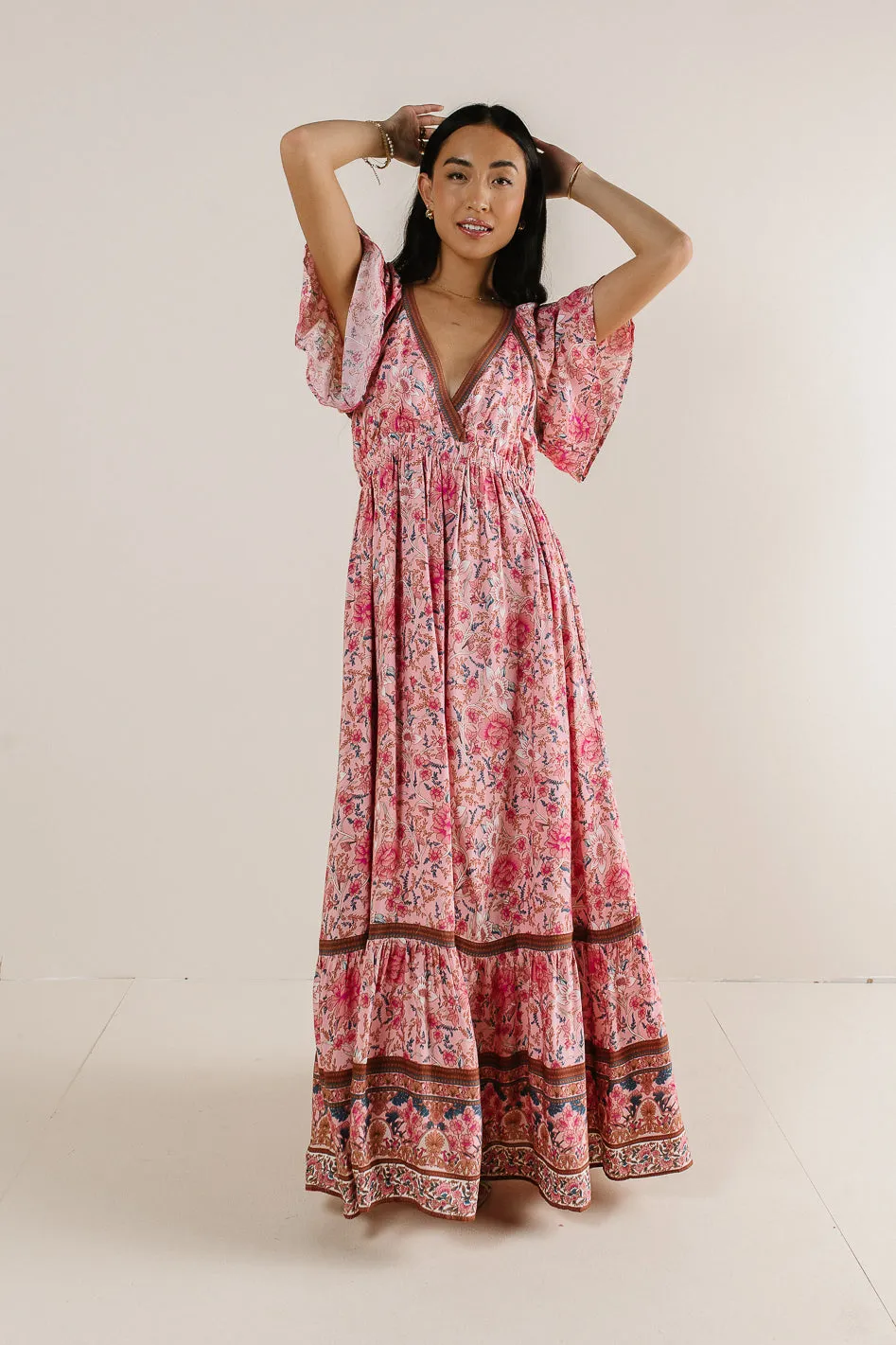 Cary Floral Dress in Pink - FINAL SALE sold by bohme