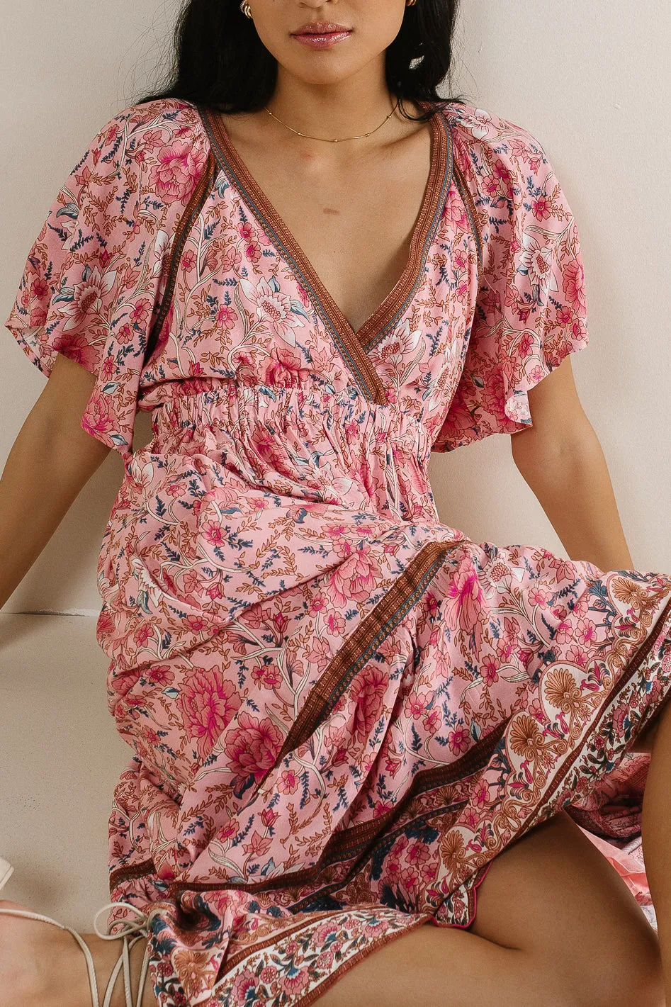 Cary Floral Dress in Pink - FINAL SALE sold by bohme product image thumbnail 2