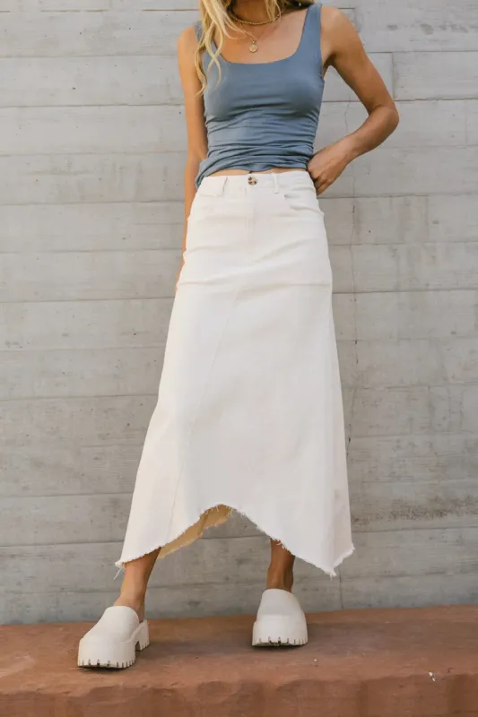 Blythe Denim Skirt in Natural - FINAL SALE sold by bohme