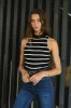 Monique Striped Tank in Black sold by bohme