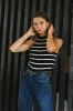 Monique Striped Tank in Black sold by bohme