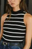 Monique Striped Tank in Black sold by bohme