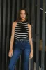 Monique Striped Tank in Black sold by bohme