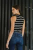 Monique Striped Tank in Black sold by bohme