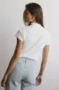 Marley Mock Neck Tee in White sold by bohme