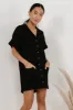 Button Up Mini Dress in Black - FINAL SALE sold by bohme