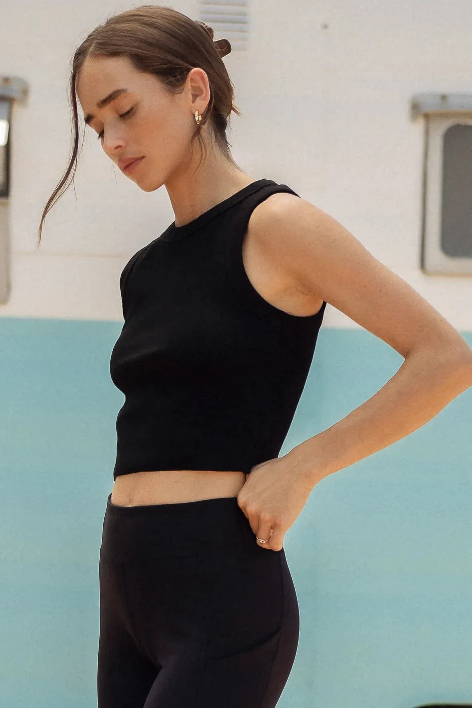 Selena Ribbed Tank in Black - FINAL SALE sold by bohme