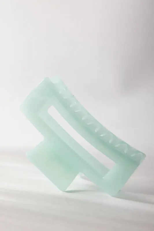 Translucent Rectangle Claw Clip in Mint sold by bohme