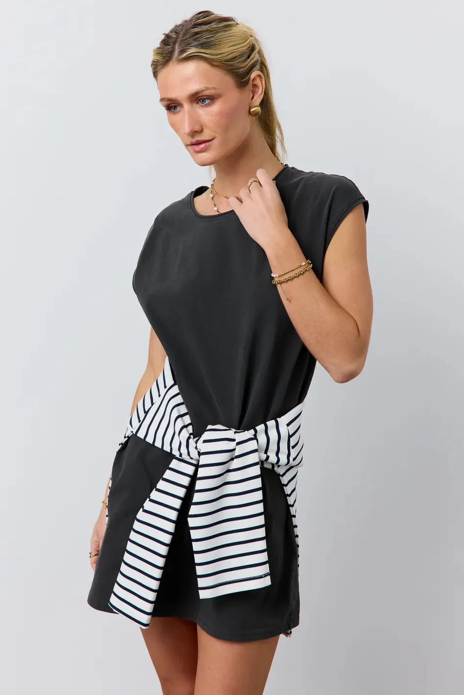 Elena T-Shirt Dress in Black - FINAL SALE sold by bohme product image thumbnail 4