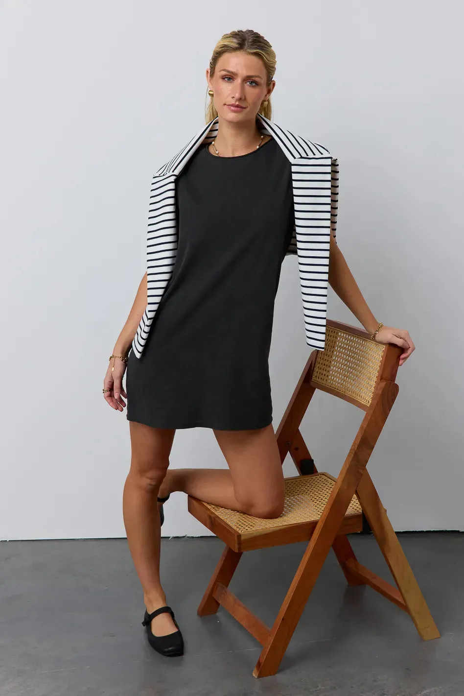 Elena T-Shirt Dress in Black - FINAL SALE sold by bohme