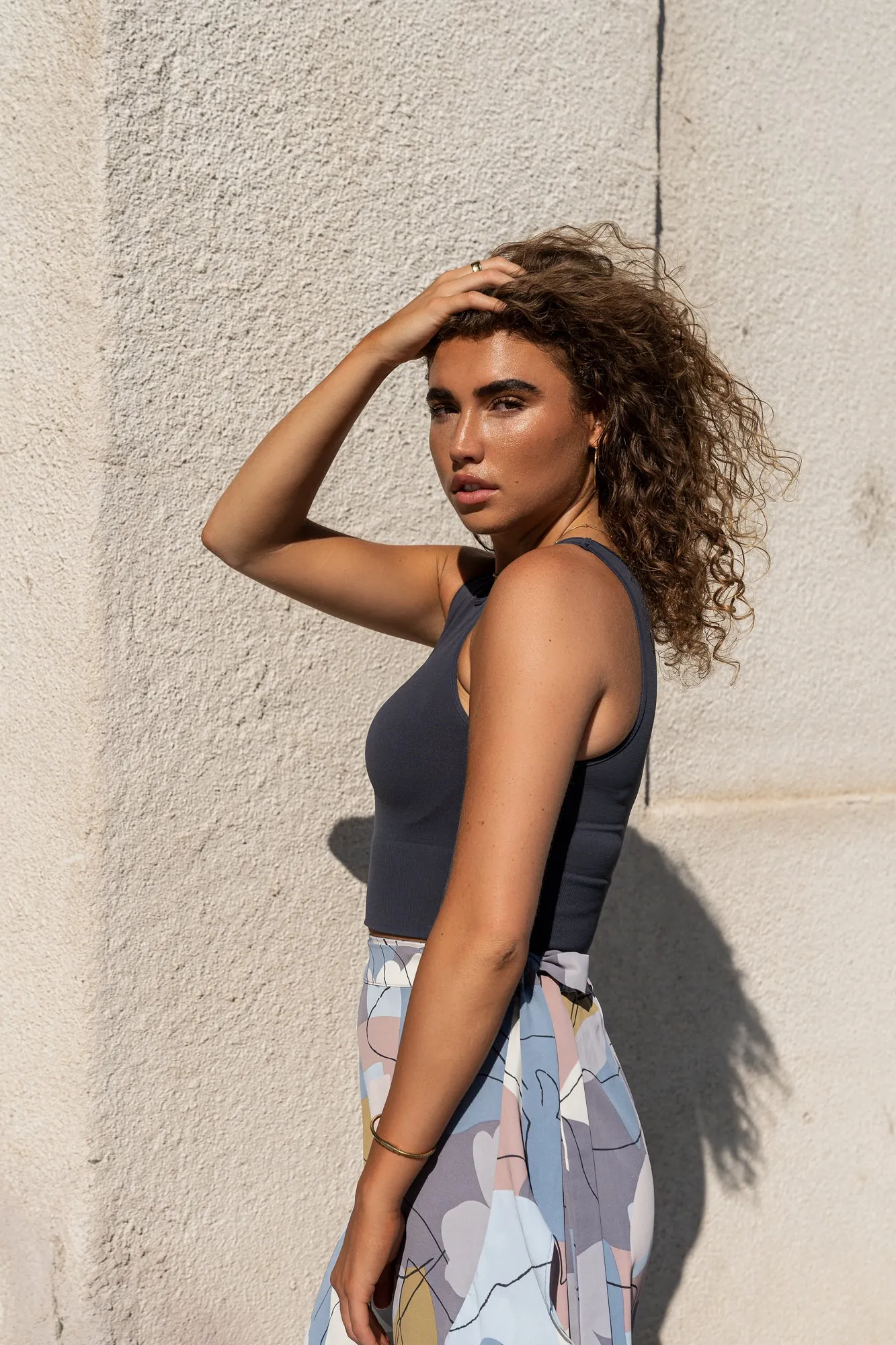 Kara Cropped Tank in Blue - FINAL SALE sold by bohme product image thumbnail 2