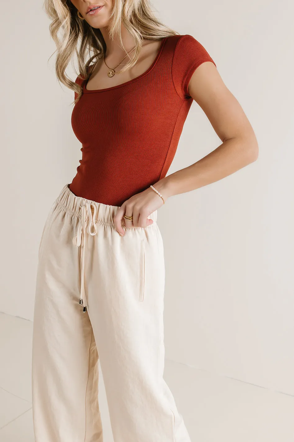 Clara Square Neck Bodysuit in Rust - FINAL SALE sold by bohme