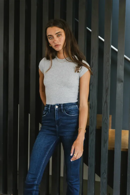 Holly Ribbed Bodysuit in Grey - FINAL SALE sold by bohme