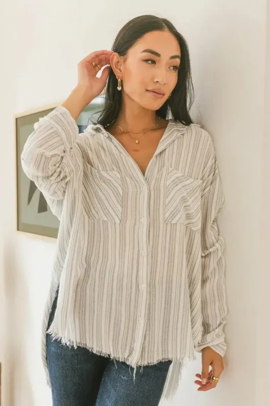 Holly Striped Button Up - FINAL SALE sold by bohme