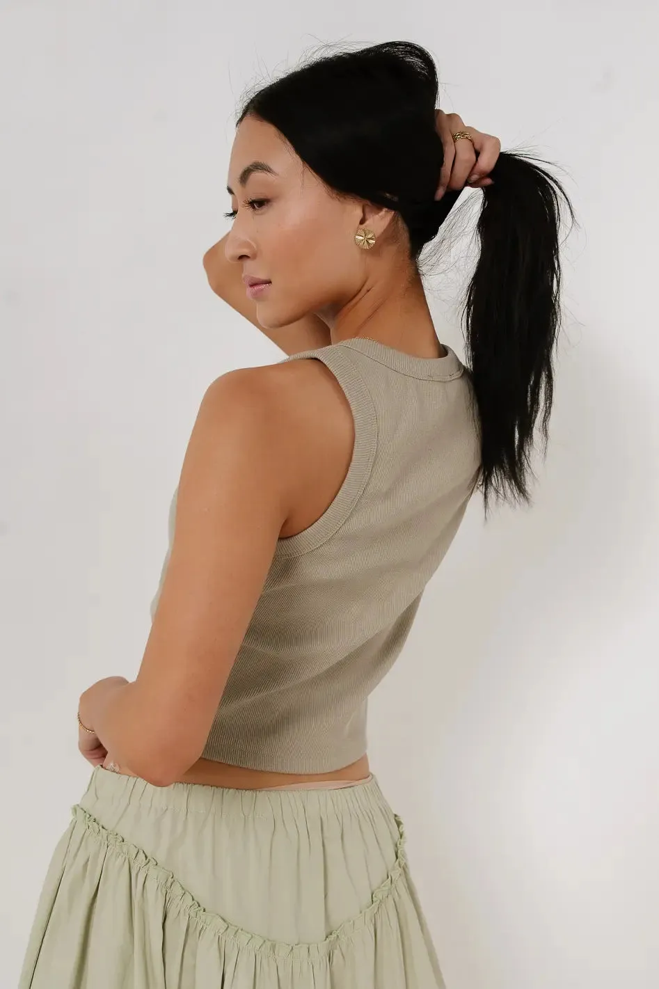 Elsie Tank in Olive - FINAL SALE sold by bohme product image thumbnail 4