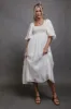 Juliet Puff Sleeve Dress in Natural sold by bohme