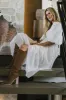 Juliet Puff Sleeve Dress in Natural sold by bohme