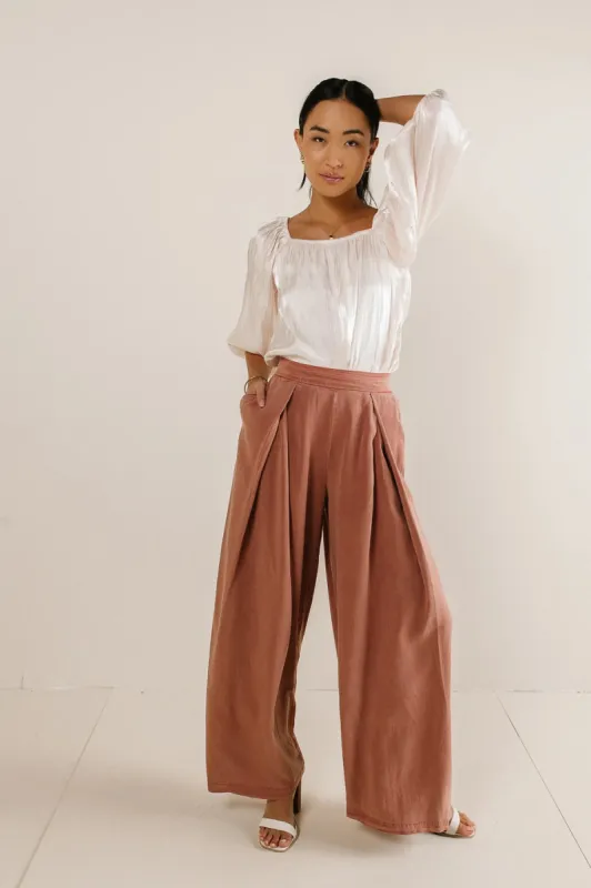 Stevie Plisse Blouse in Blush - FINAL SALE sold by bohme
