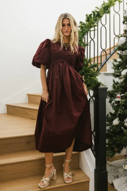 Claire Maxi Dress in Burgundy - FINAL SALE sold by bohme