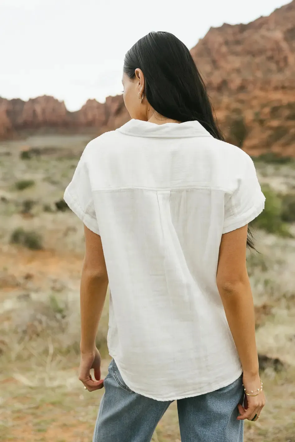 Avayah Button Up in White - FINAL SALE sold by bohme product image thumbnail 3