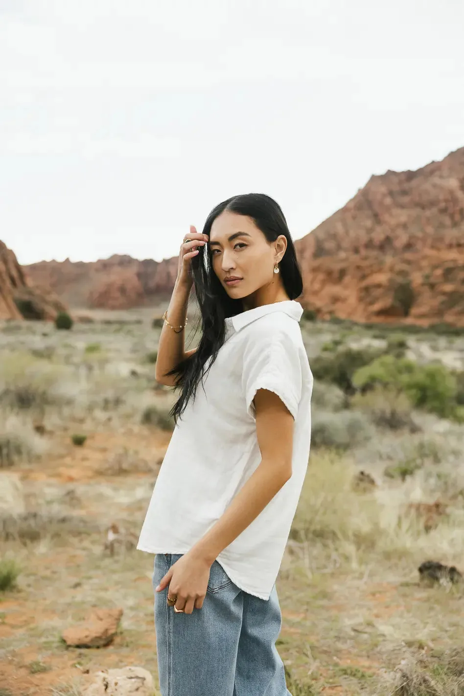 Avayah Button Up in White - FINAL SALE sold by bohme product image thumbnail 4