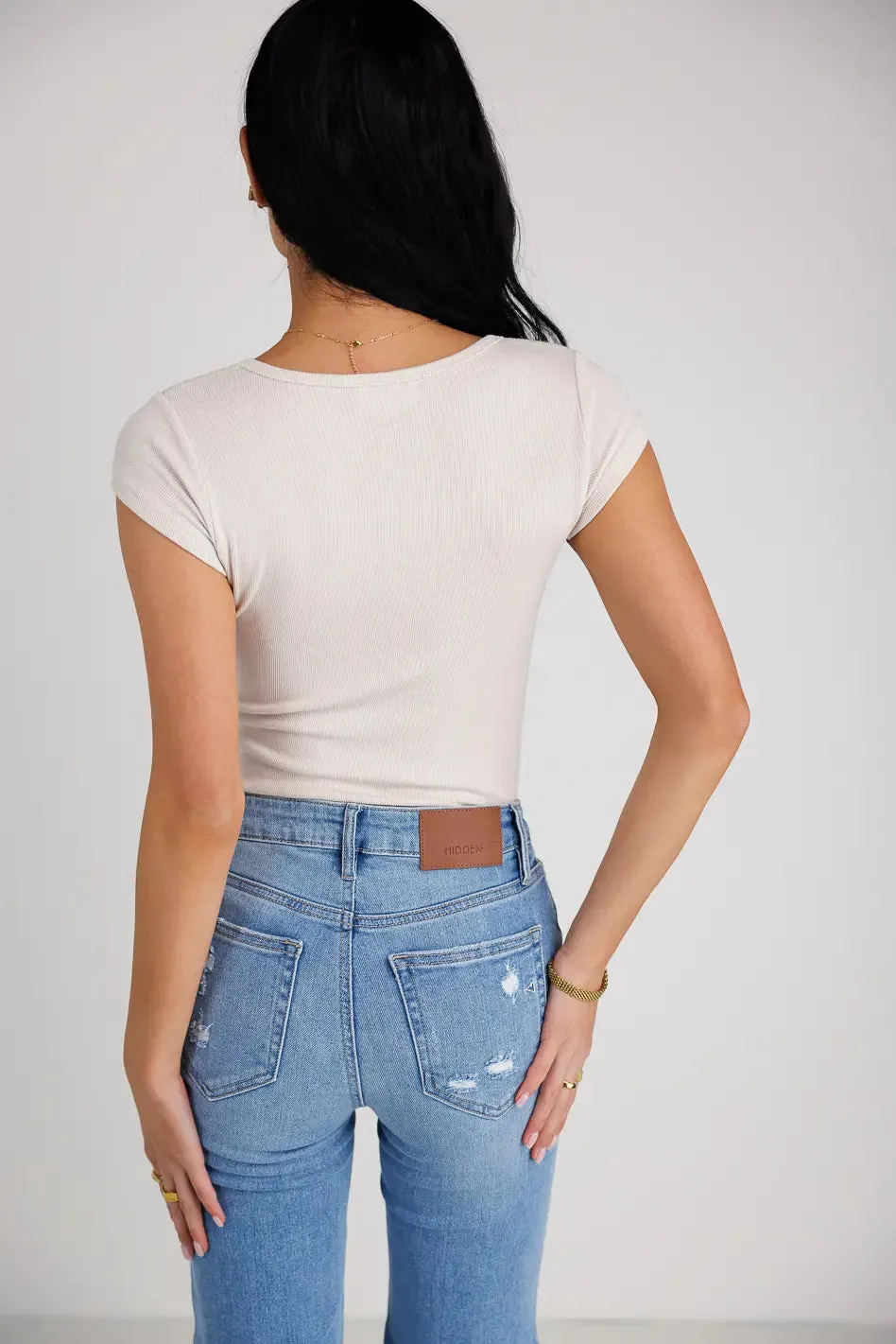 Clara Square Neck Bodysuit in Bone - FINAL SALE sold by bohme product image thumbnail 3