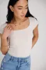 Clara Square Neck Bodysuit in Bone - FINAL SALE sold by bohme