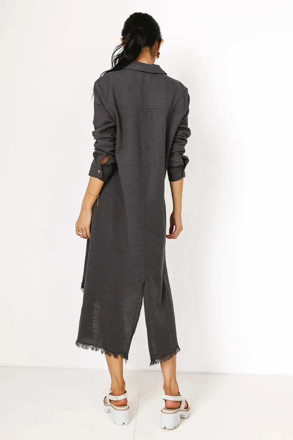 Winnie Button Up Dress in Charcoal - FINAL SALE sold by bohme product image thumbnail 4