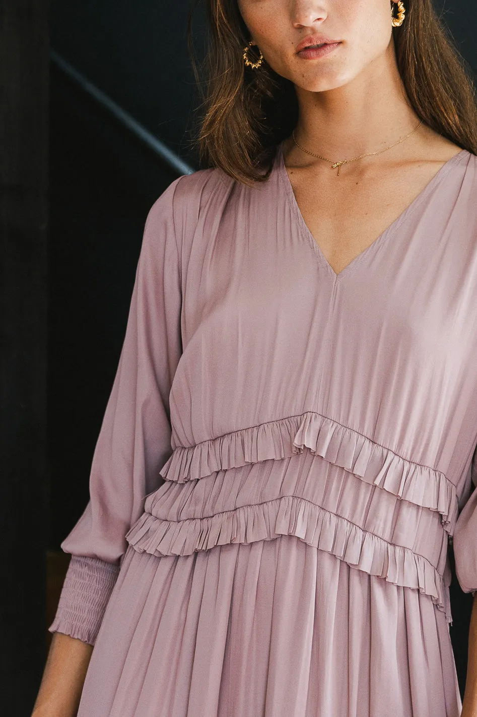 Willa Sleeved Ruffle Dress in Lavender sold by bohme product image thumbnail 2