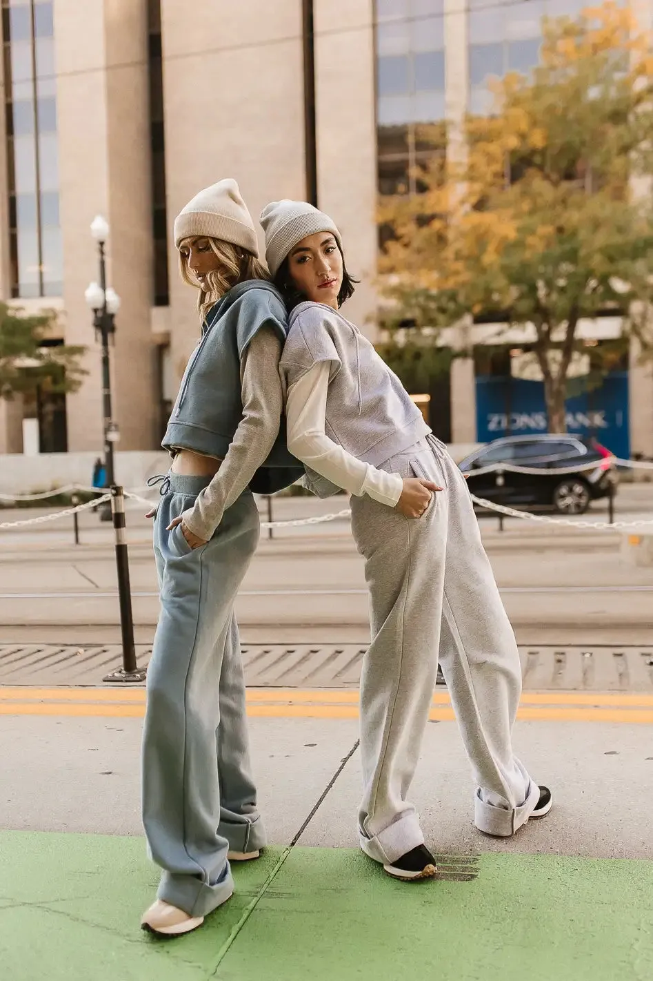 Amy Cropped Sleeveless Hoodie in Grey - FINAL SALE sold by bohme product image thumbnail 4