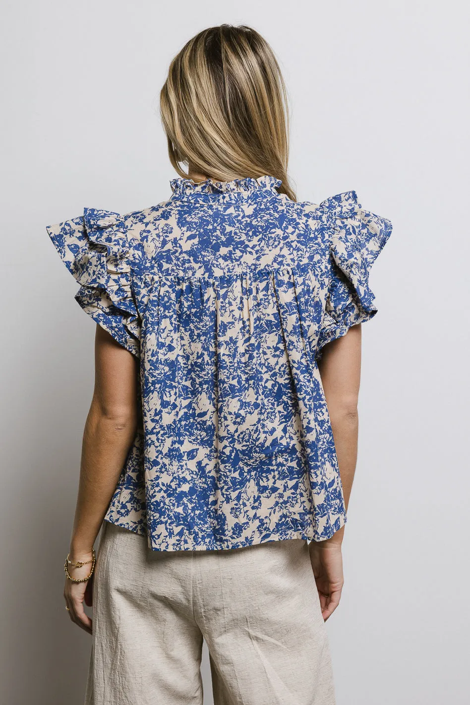 Floral Flutter Sleeve Blouse - FINAL SALE sold by bohme product image thumbnail 2