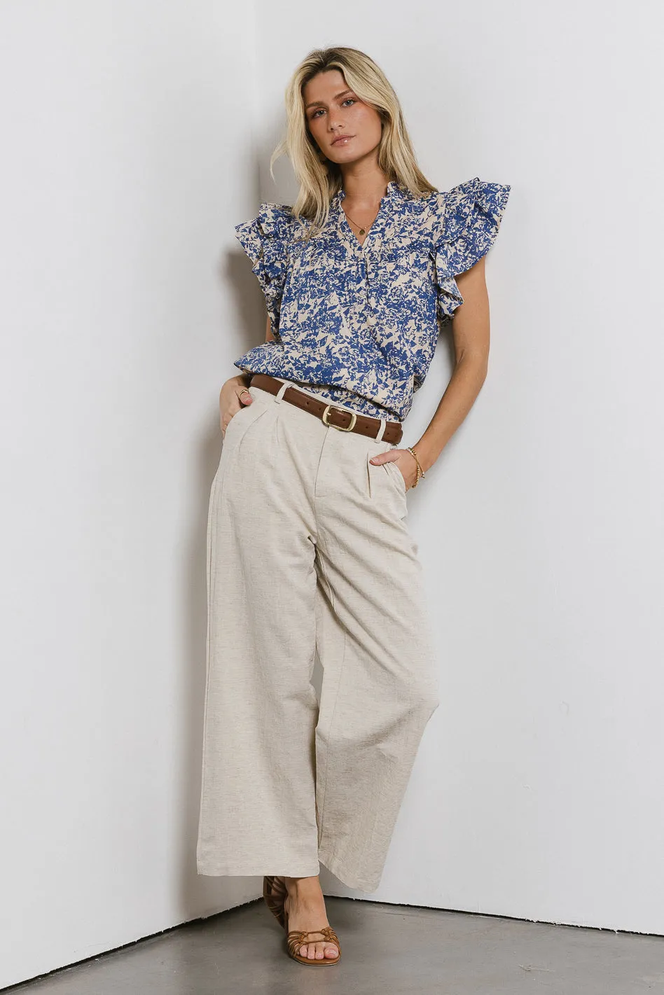 Floral Flutter Sleeve Blouse - FINAL SALE sold by bohme product image thumbnail 5