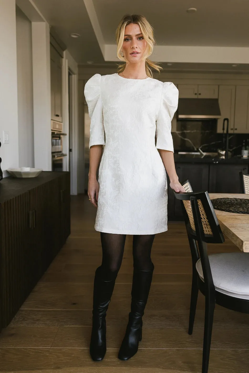 Kaylee Brocade Dress in Cream - FINAL SALE sold by bohme