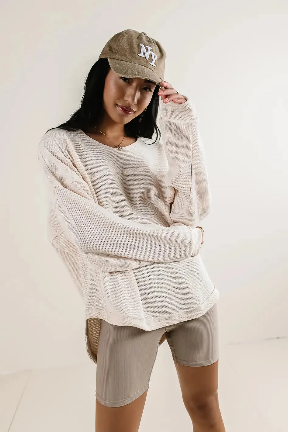 NY Baseball Cap in Khaki sold by bohme