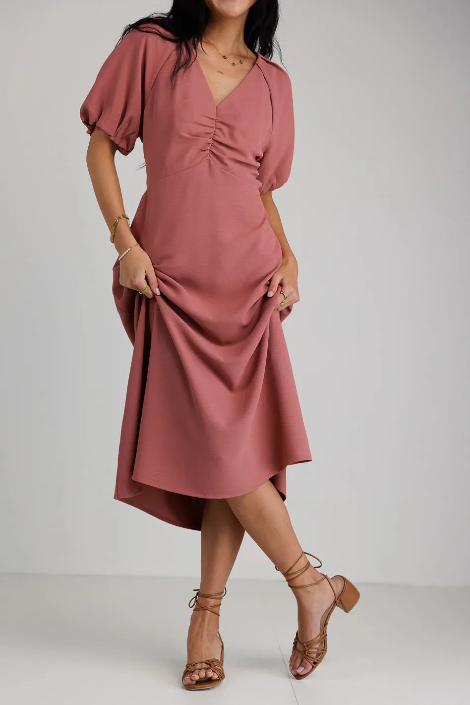 Maeve Midi Dress in Mauve - FINAL SALE sold by bohme